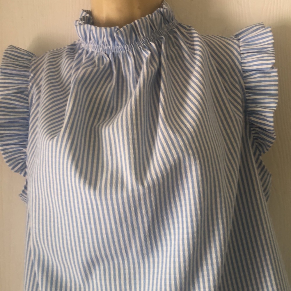 Woman’s spring Striped blue & white maternity feminine sleeveless spring blouse